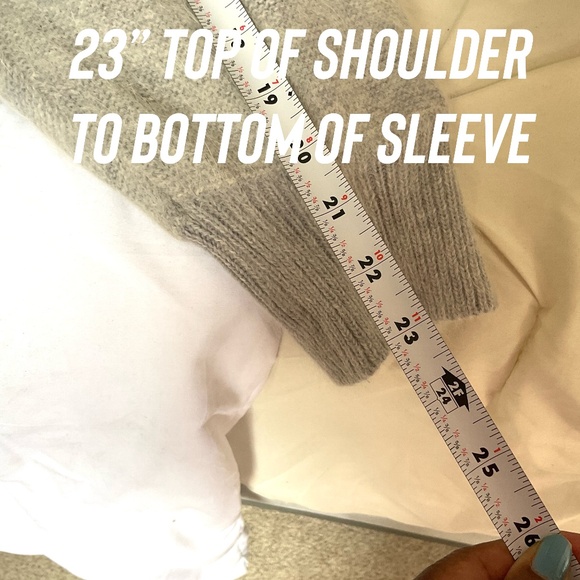 Gray Vintage Eddie Dassin Minimalist Rabbit-Hair Lambswool Cardigan Size Medium - Picture 12 of 13